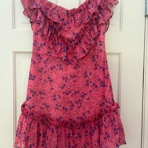 Floral Pink Ruffle Dress